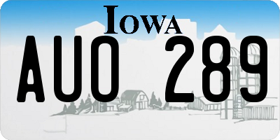 IA license plate AUO289