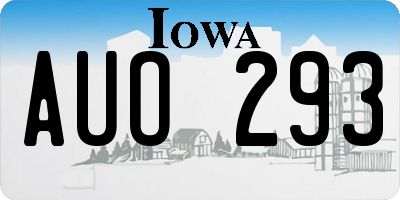 IA license plate AUO293