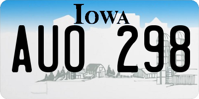 IA license plate AUO298