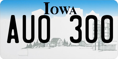 IA license plate AUO300