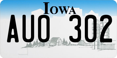 IA license plate AUO302