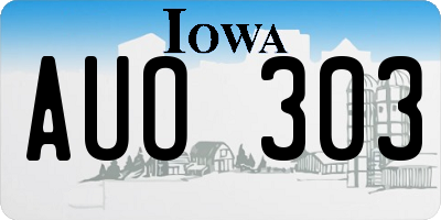 IA license plate AUO303
