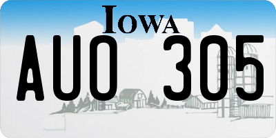 IA license plate AUO305