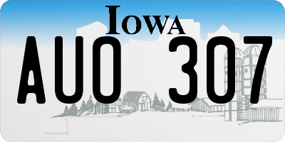 IA license plate AUO307
