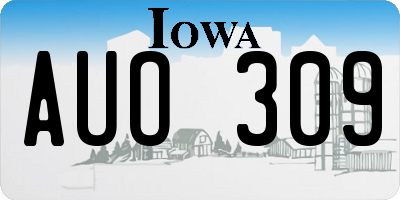 IA license plate AUO309
