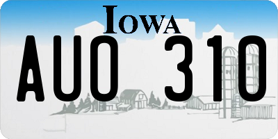 IA license plate AUO310