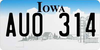 IA license plate AUO314