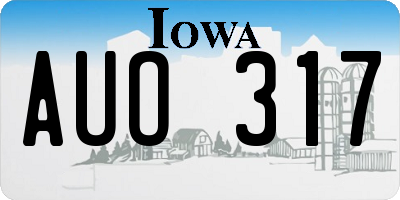 IA license plate AUO317