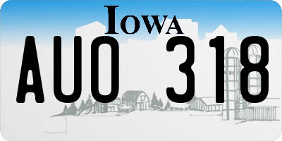 IA license plate AUO318
