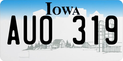 IA license plate AUO319