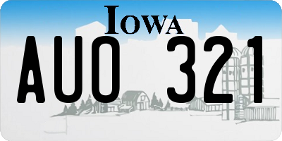 IA license plate AUO321