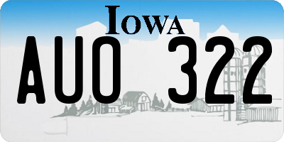 IA license plate AUO322