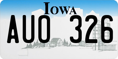 IA license plate AUO326