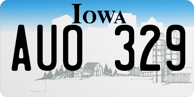 IA license plate AUO329