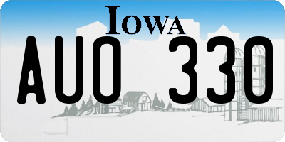 IA license plate AUO330