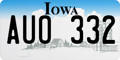 IA license plate AUO332