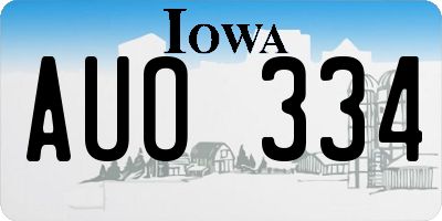 IA license plate AUO334