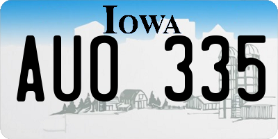 IA license plate AUO335