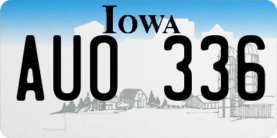 IA license plate AUO336
