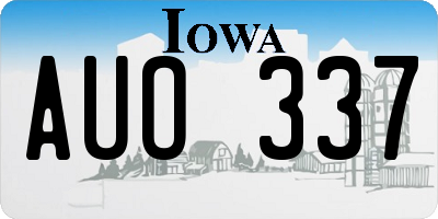 IA license plate AUO337