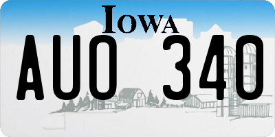IA license plate AUO340