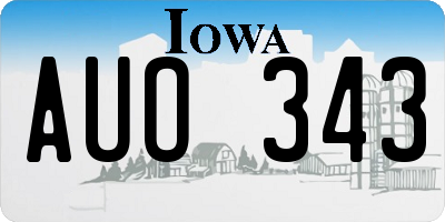 IA license plate AUO343