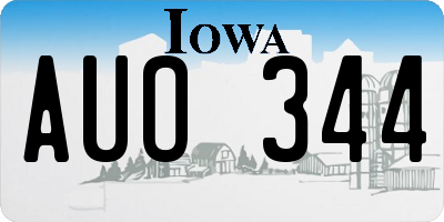 IA license plate AUO344