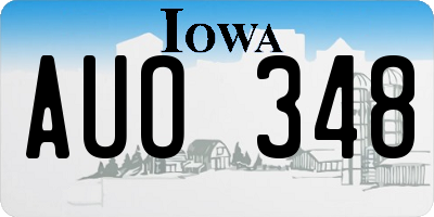 IA license plate AUO348
