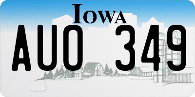 IA license plate AUO349