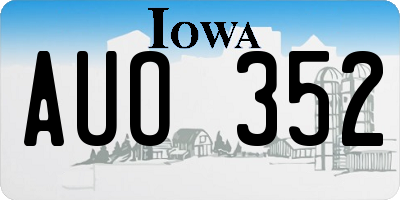 IA license plate AUO352