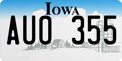 IA license plate AUO355