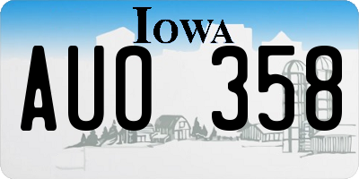 IA license plate AUO358
