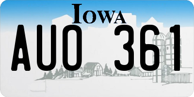 IA license plate AUO361