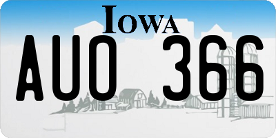 IA license plate AUO366