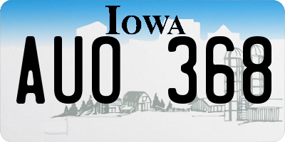 IA license plate AUO368