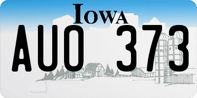 IA license plate AUO373
