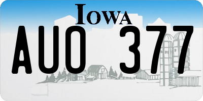 IA license plate AUO377
