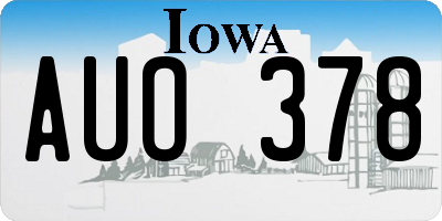 IA license plate AUO378