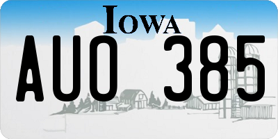 IA license plate AUO385