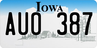 IA license plate AUO387