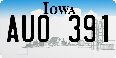 IA license plate AUO391