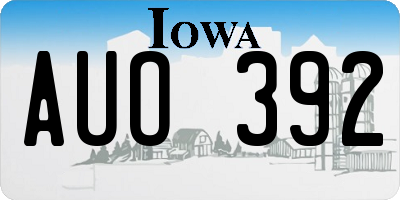 IA license plate AUO392