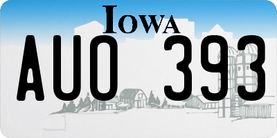 IA license plate AUO393