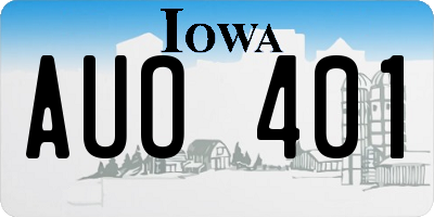 IA license plate AUO401