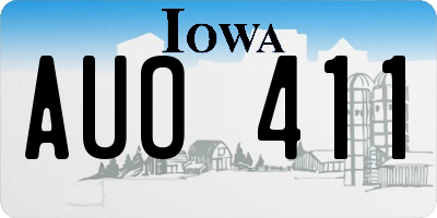 IA license plate AUO411