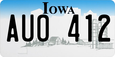 IA license plate AUO412