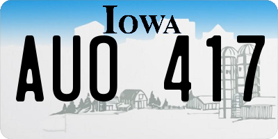 IA license plate AUO417