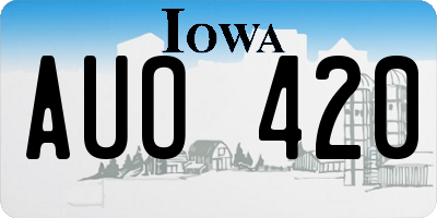 IA license plate AUO420