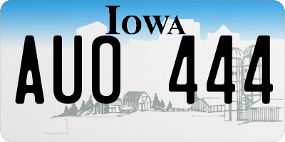 IA license plate AUO444