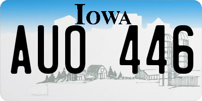 IA license plate AUO446